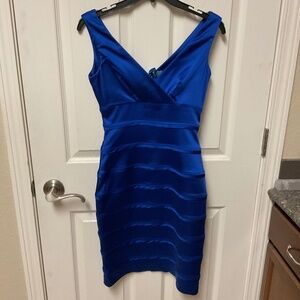 Antonio Melani size 0 special occasions dress.  Bright blue satin.